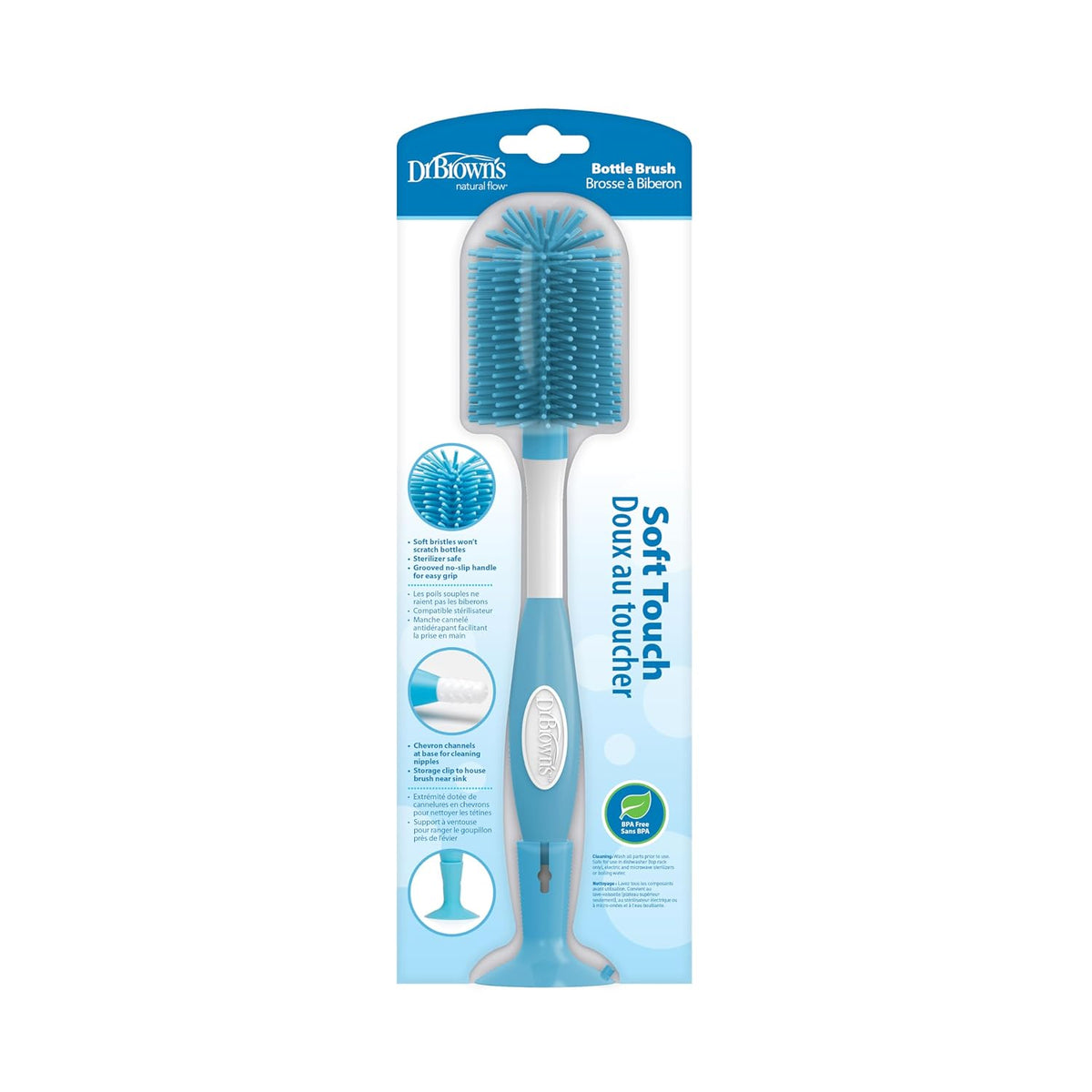 Dr. Brown's Cepillo para botellas de tacto suave, azul | Cepill...