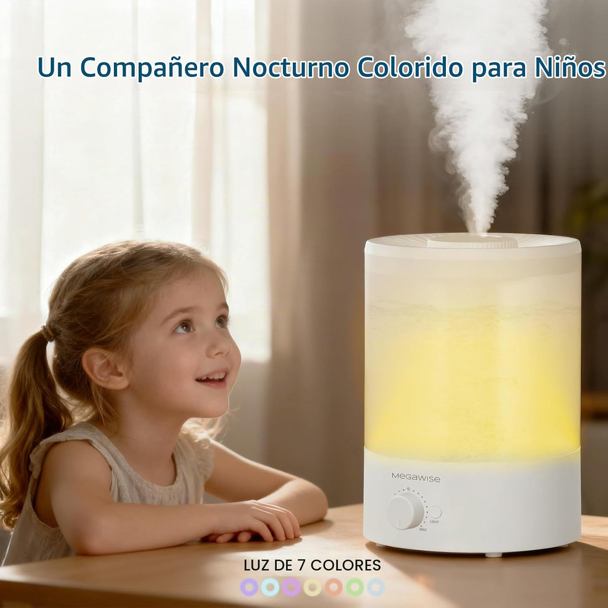 MEGAWISE Humidificador de niebla fría, humidificador ultrasónico co...