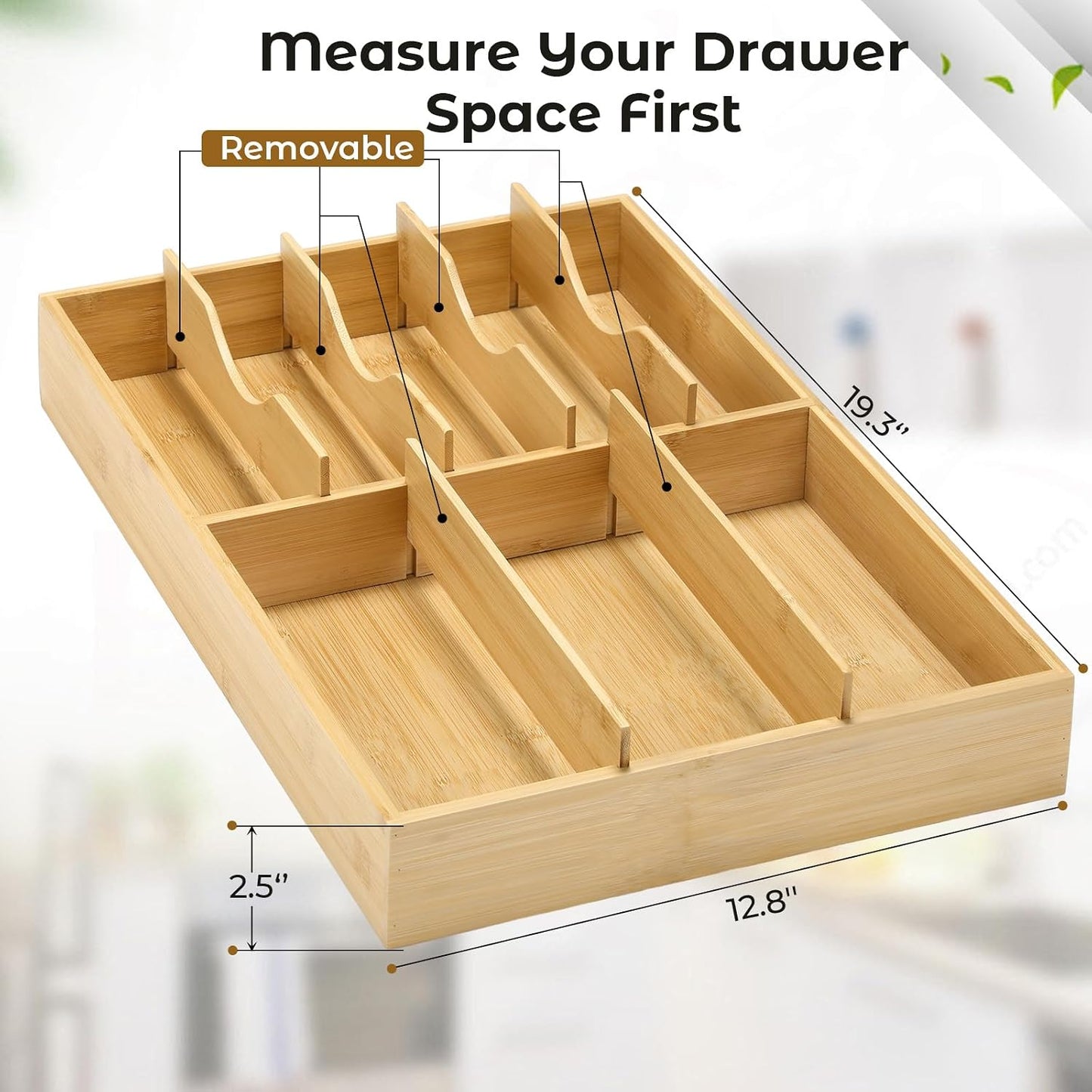 Fabsome Organizador de cubiertos para cajones de cocina, bandeja de...