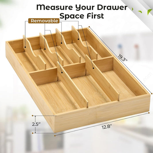 Fabsome Organizador de cubiertos para cajones de cocina, bandeja de...