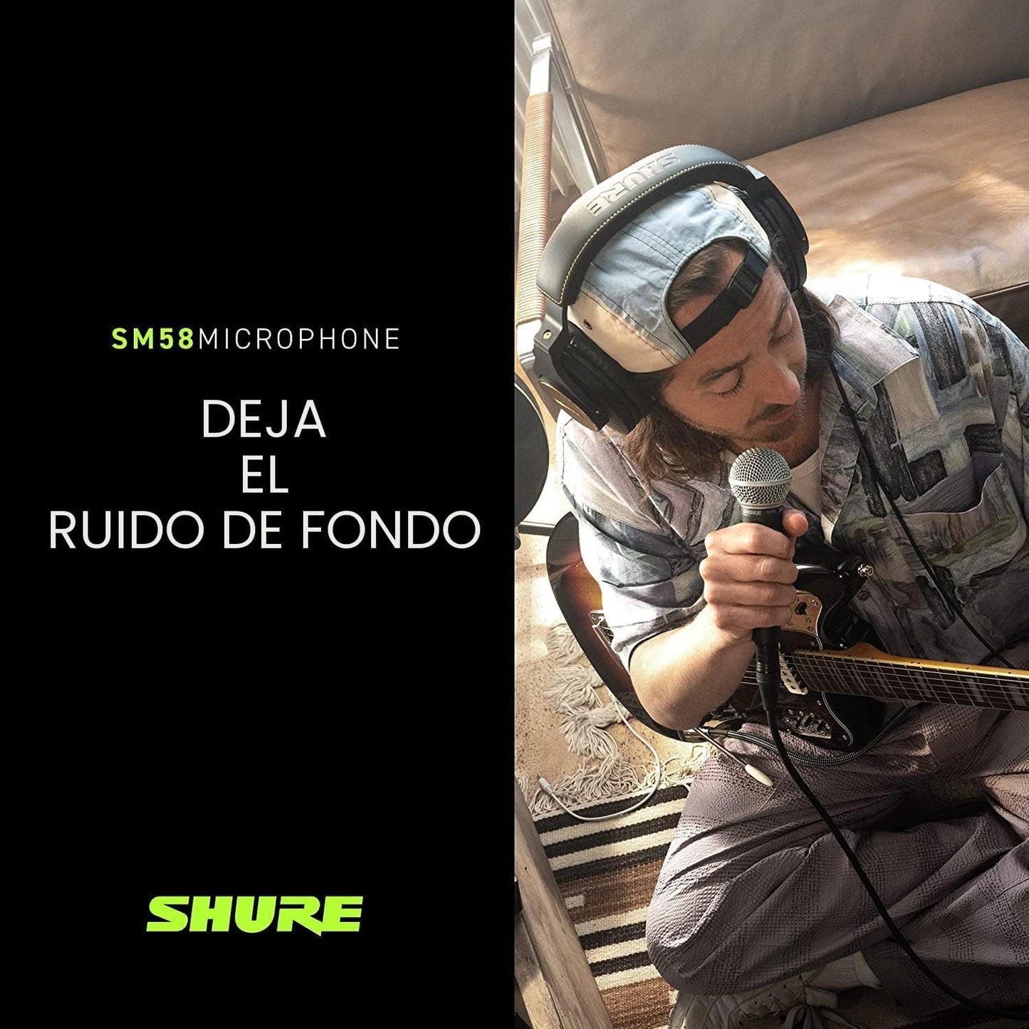 Micrófono SHURE, Negro | Micrófono vocal dinámico cardioide con int...
