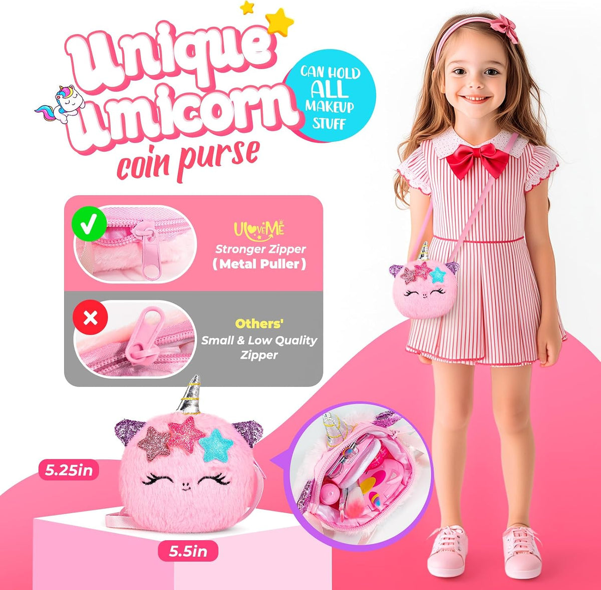 ULOVEME Kit de Maquillaje Real para Niñas - Real, No Tóxico, Juguet...