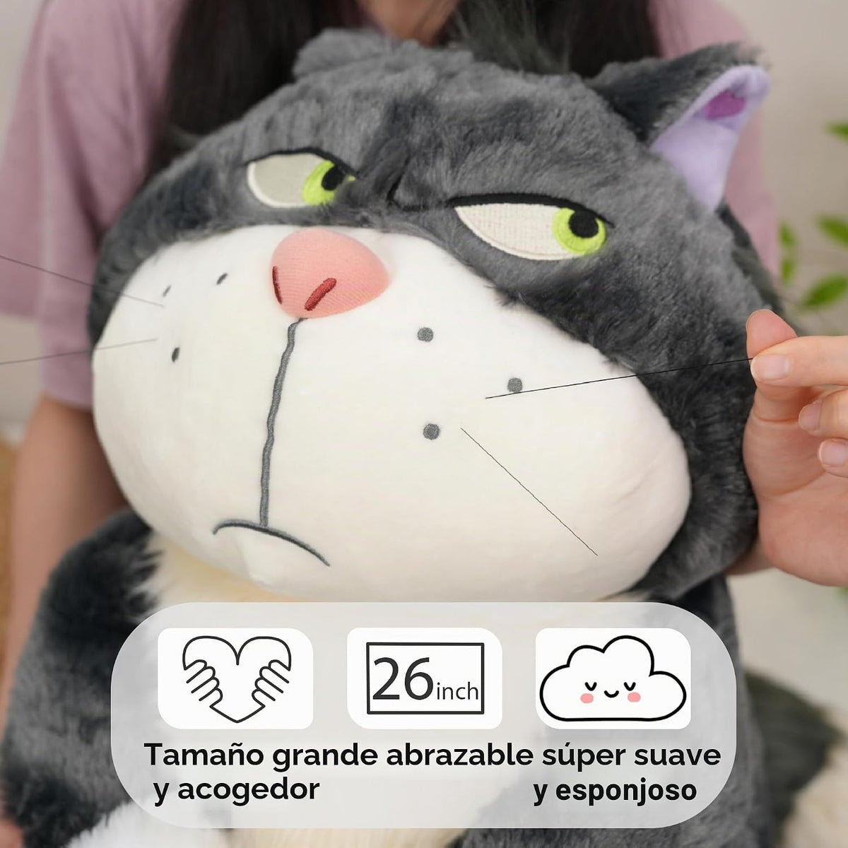 Juju Juguetes de Felpa Gato Gruñón (66 cm) - Peluche Gigante de Gat...