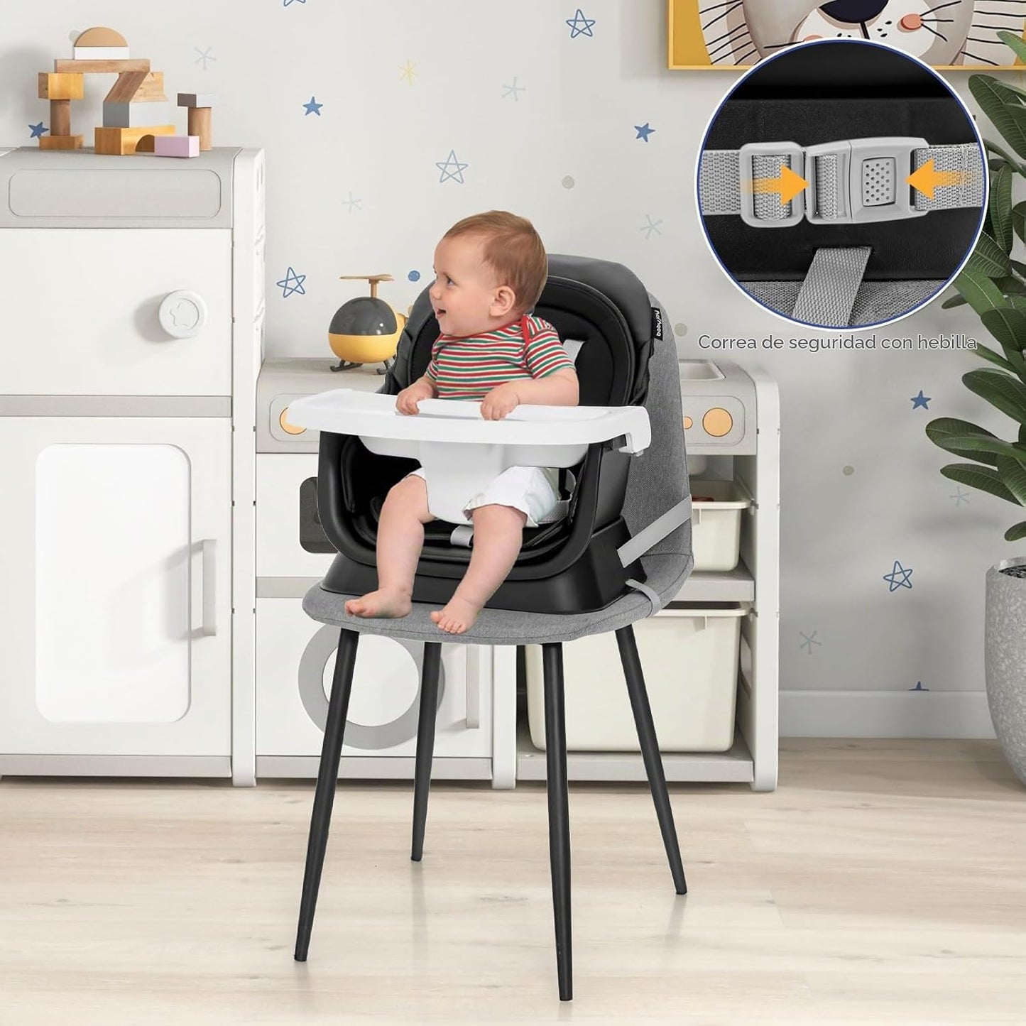 HONEY JOY Silla alta 8 en 1 para bebé, silla alta convertible para...