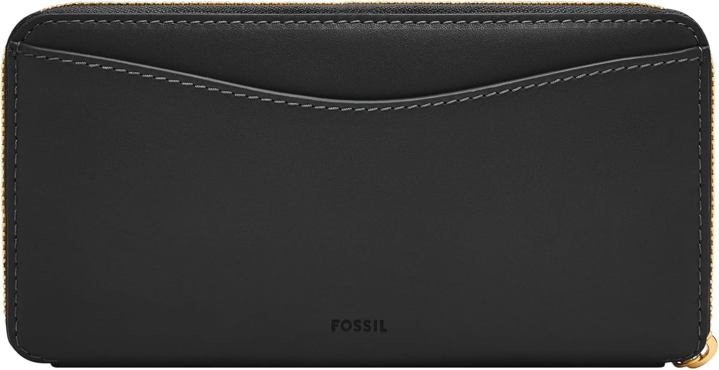 Fossil Lennox - Cartera de piel con cremallera alrededor para mujer...