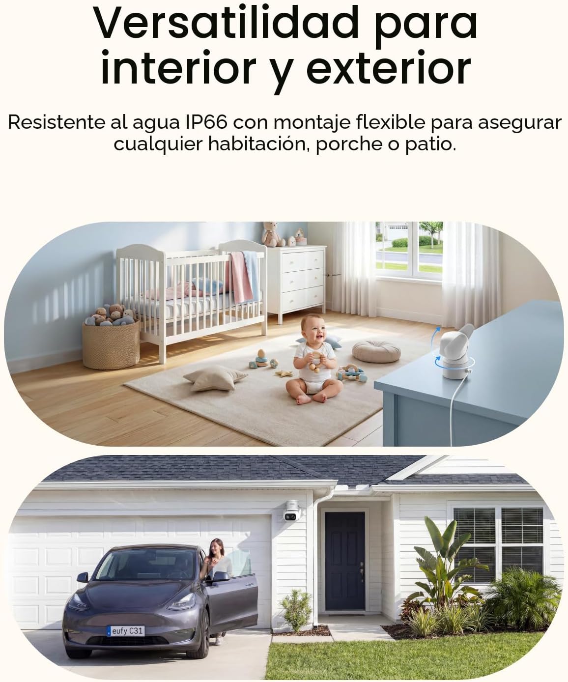 eufy Security Cámara para interiores y exteriores C31, paquete de 2...