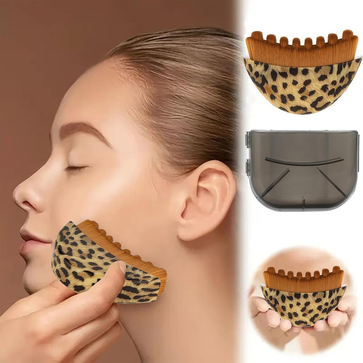 Cepillo linfático de contorno facial, masajeador de drenaje linfáti...