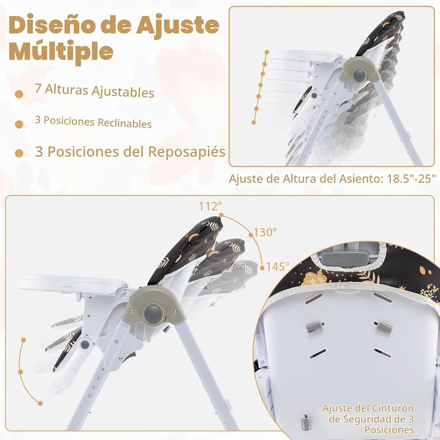 BABY JOY Silla alta convertible para bebés y niños pequeños, altura...