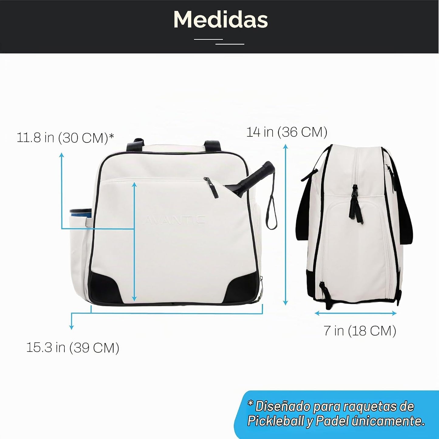 Avantic Bolsa de Padel 2 en 1 Mochila y Tote con Bolsillo Delantero...