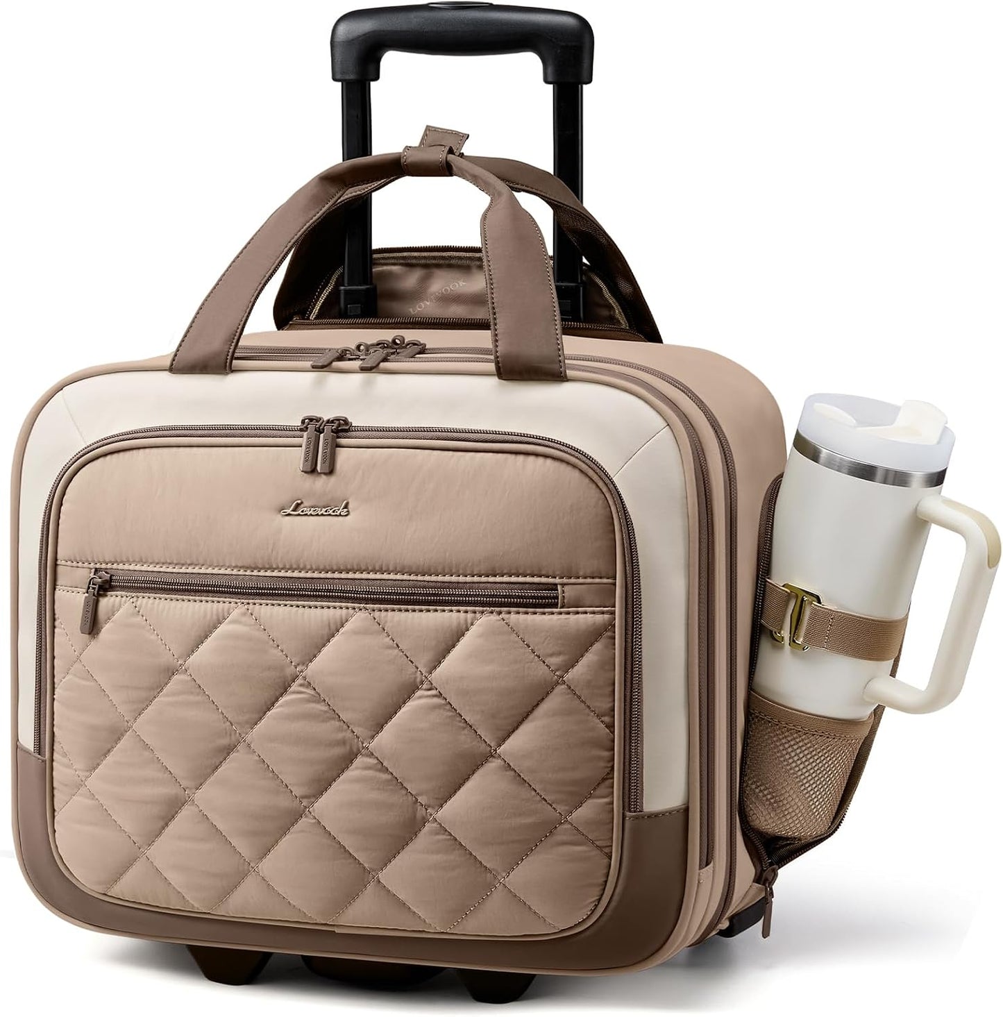 LOVEVOOK Bolso para portátil con ruedas para mujer, maletín para po...
