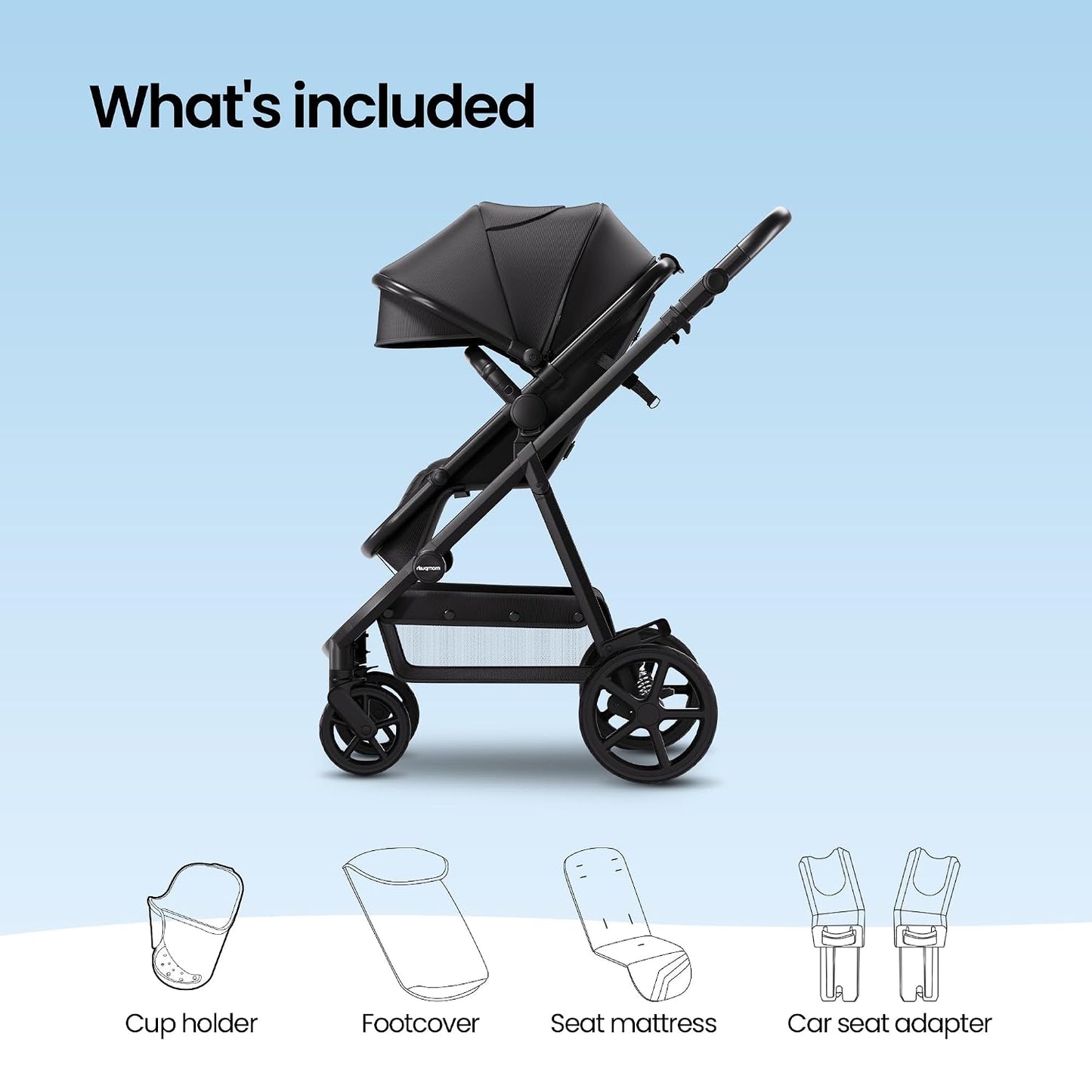 Mompush Meteor2 - Cochecito de bebé 2 en 1 con modo recién nacido,...