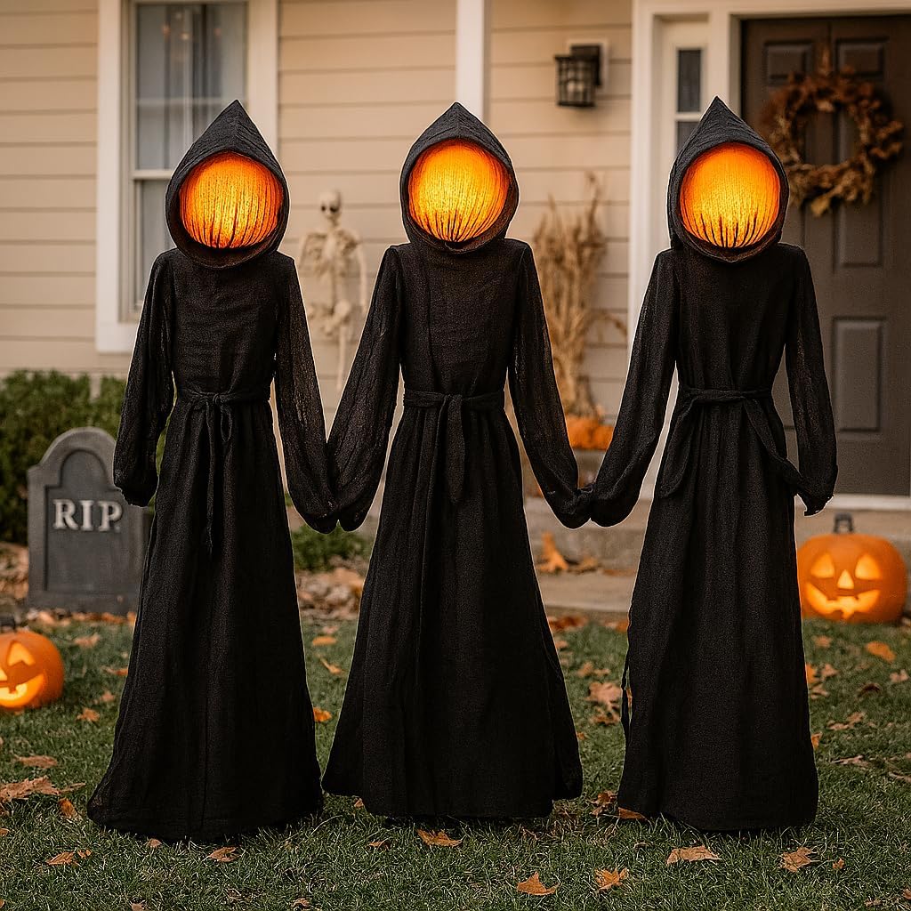 Evergreen Juego de 3 estacas LED negras de la Muerte para Halloween...