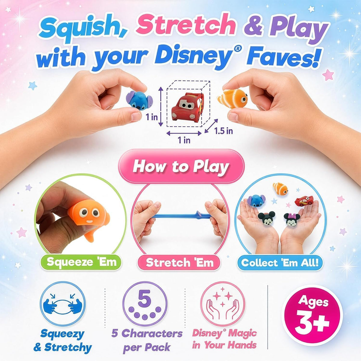 JA-RU Disney Stitch Jiggly Squishy Surprise Unbox Huevo de Pascua c...