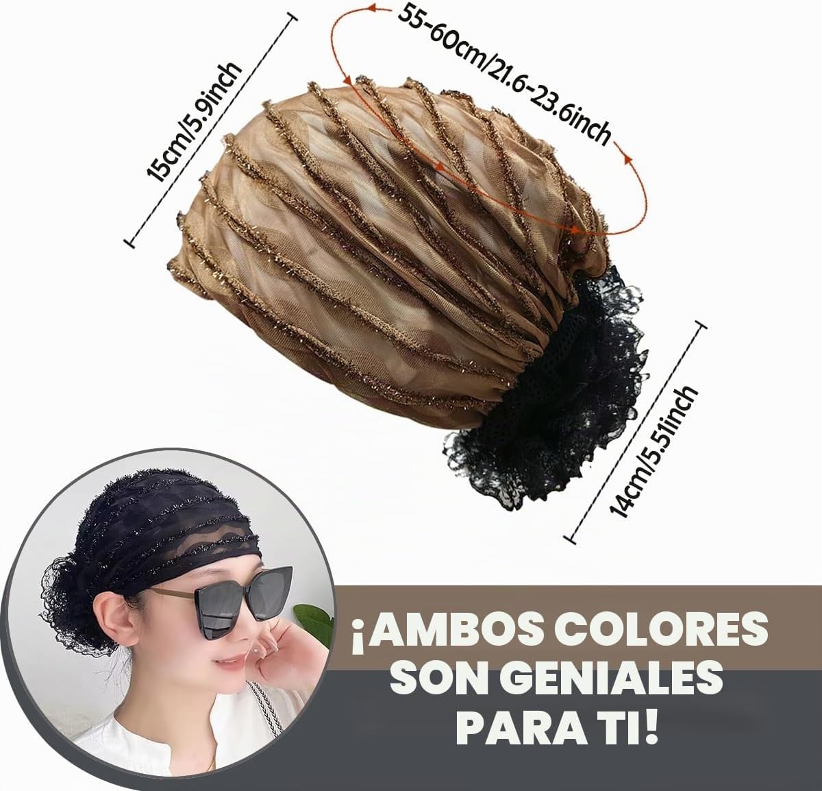 Pemilosci Paquete de 2 gorros de encaje para la cabeza, gorro de ma...