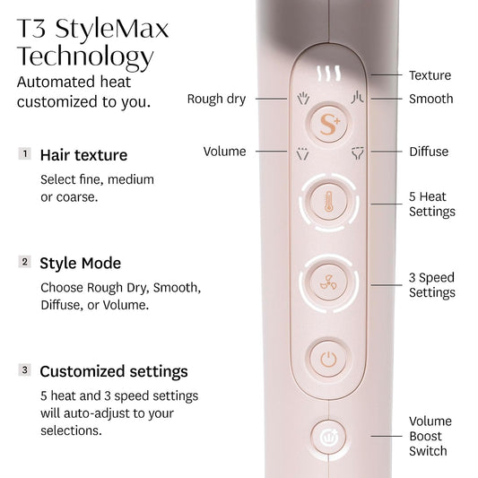 T3 Featherweight StyleMax - Secador de pelo iónico profesional con...