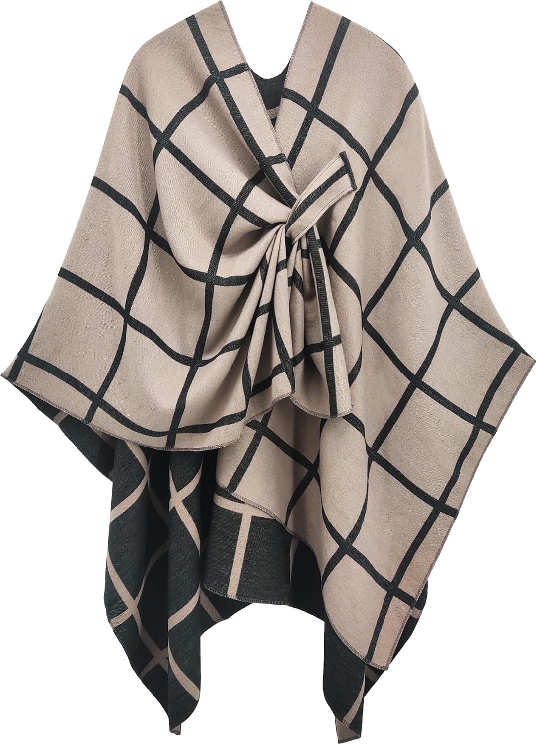nratto Chal elegante para mujer, suave capa de poncho frontal abier...