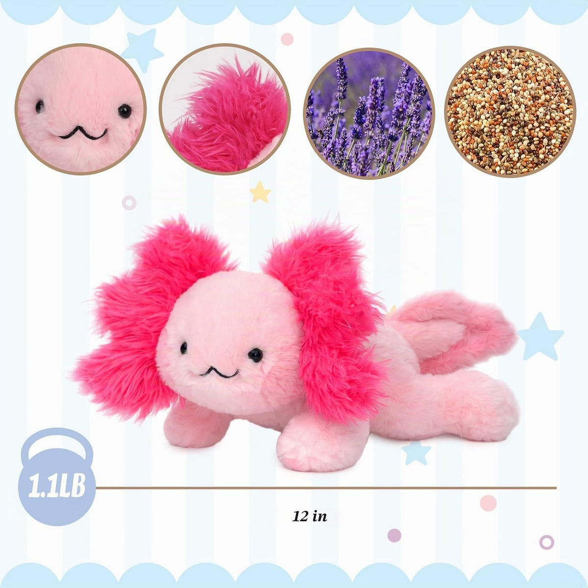 Easfan Juguete de peluche de ajolote de 12 pulgadas para microondas...