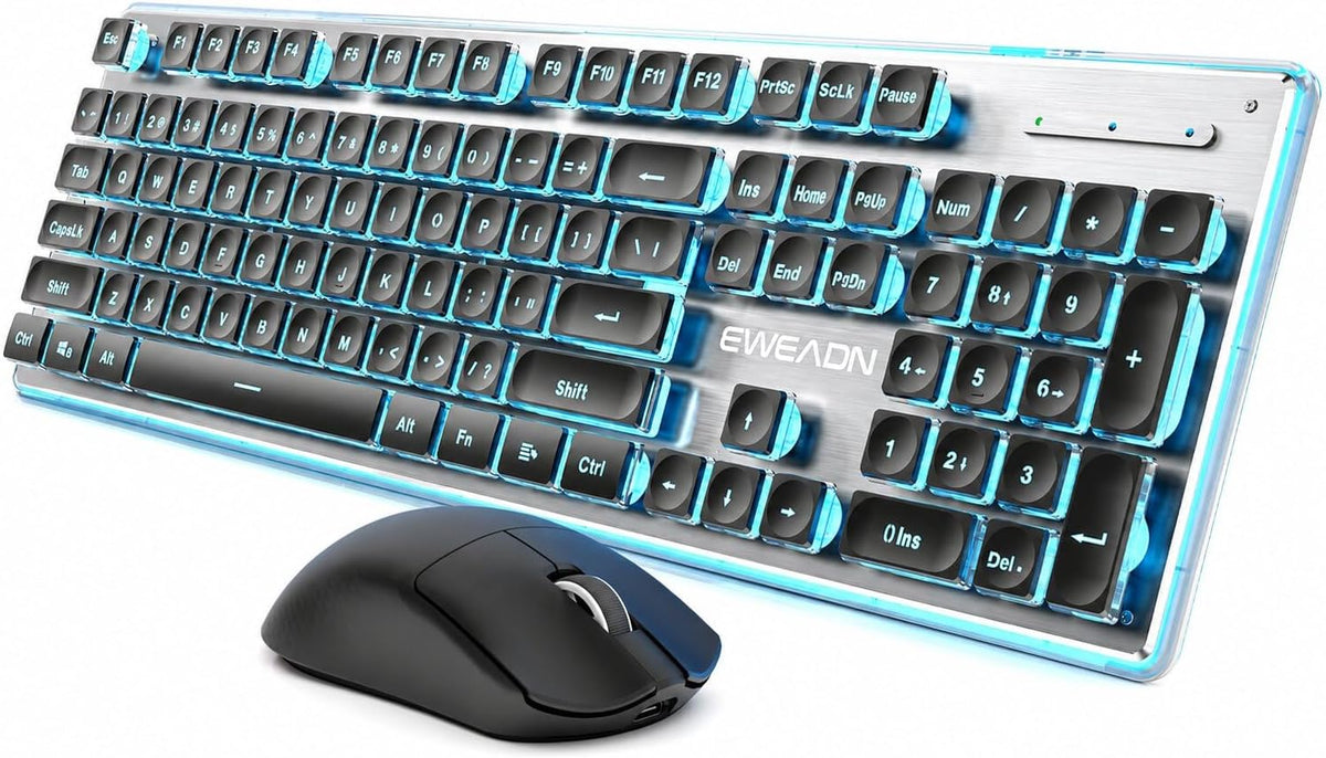 SEUNKWANG EWEADN V3 Combo de Teclado y Mouse Inalámbrico con Retroi...