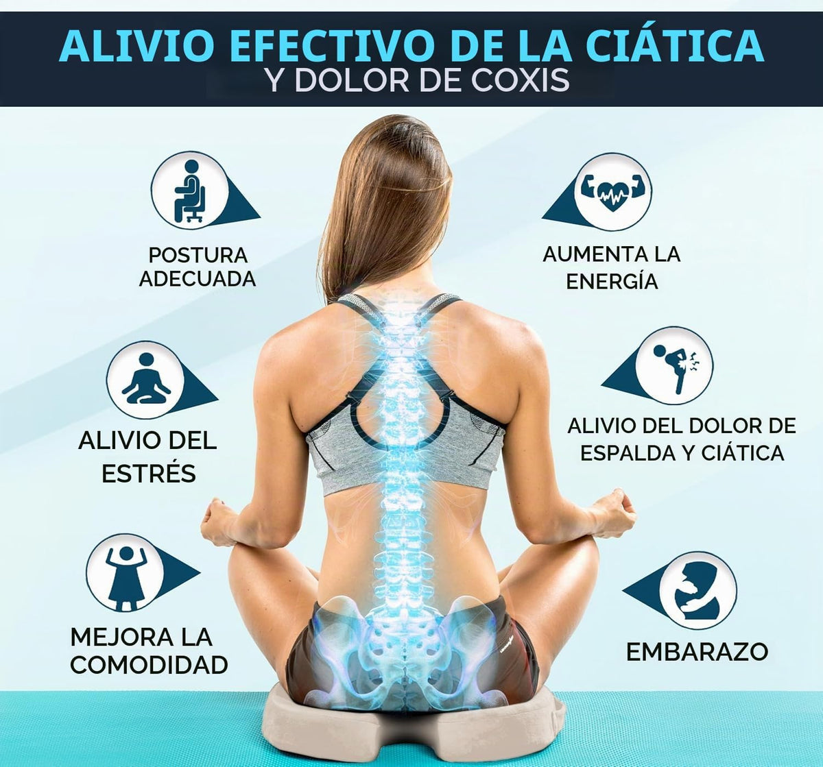 ComfiLife - Cojín prémium de gel y espuma viscoelástica para silla...