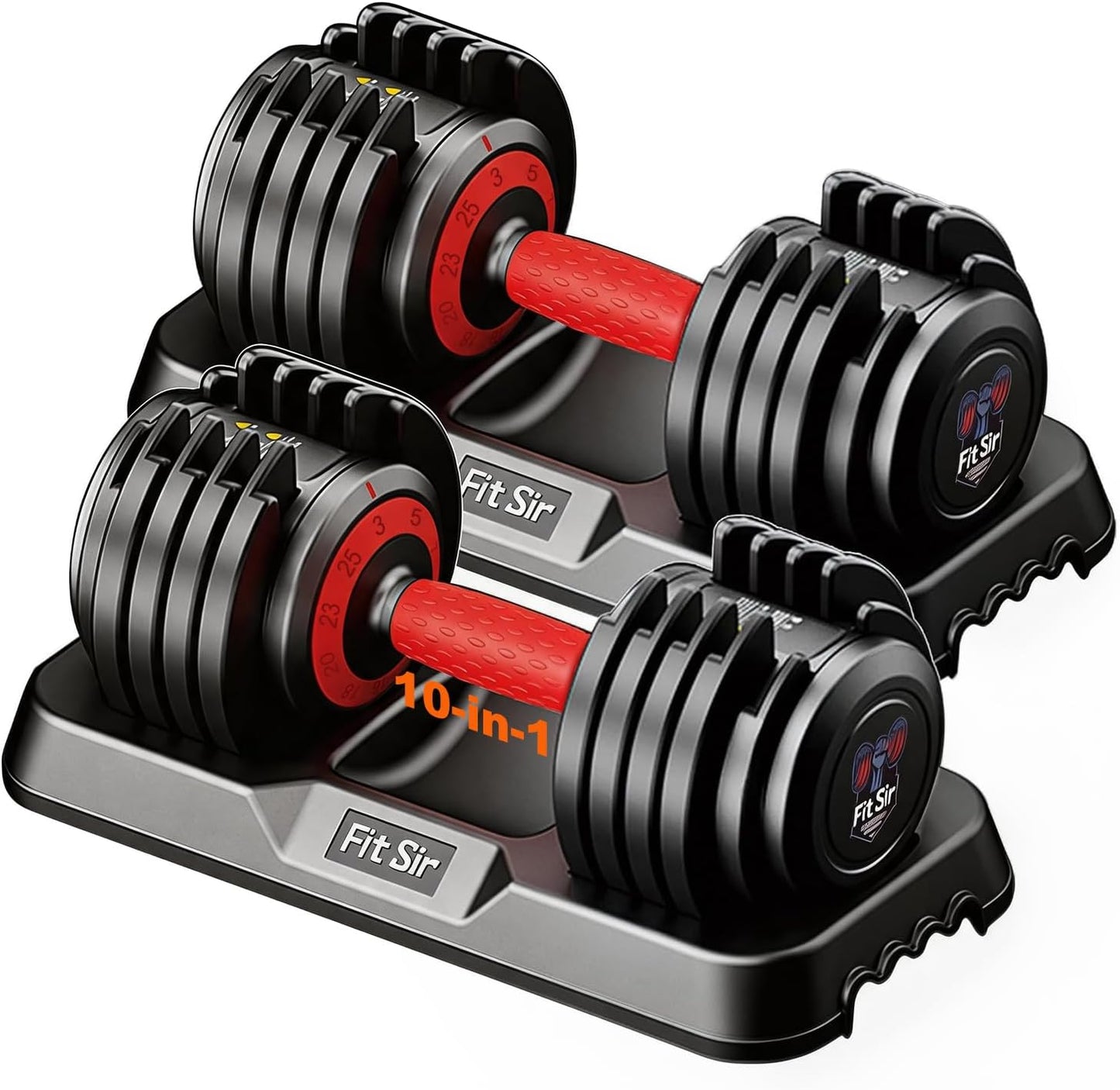 Fit Sir Juego de mancuernas ajustables, 10 en 1, mancuernas ajustab...