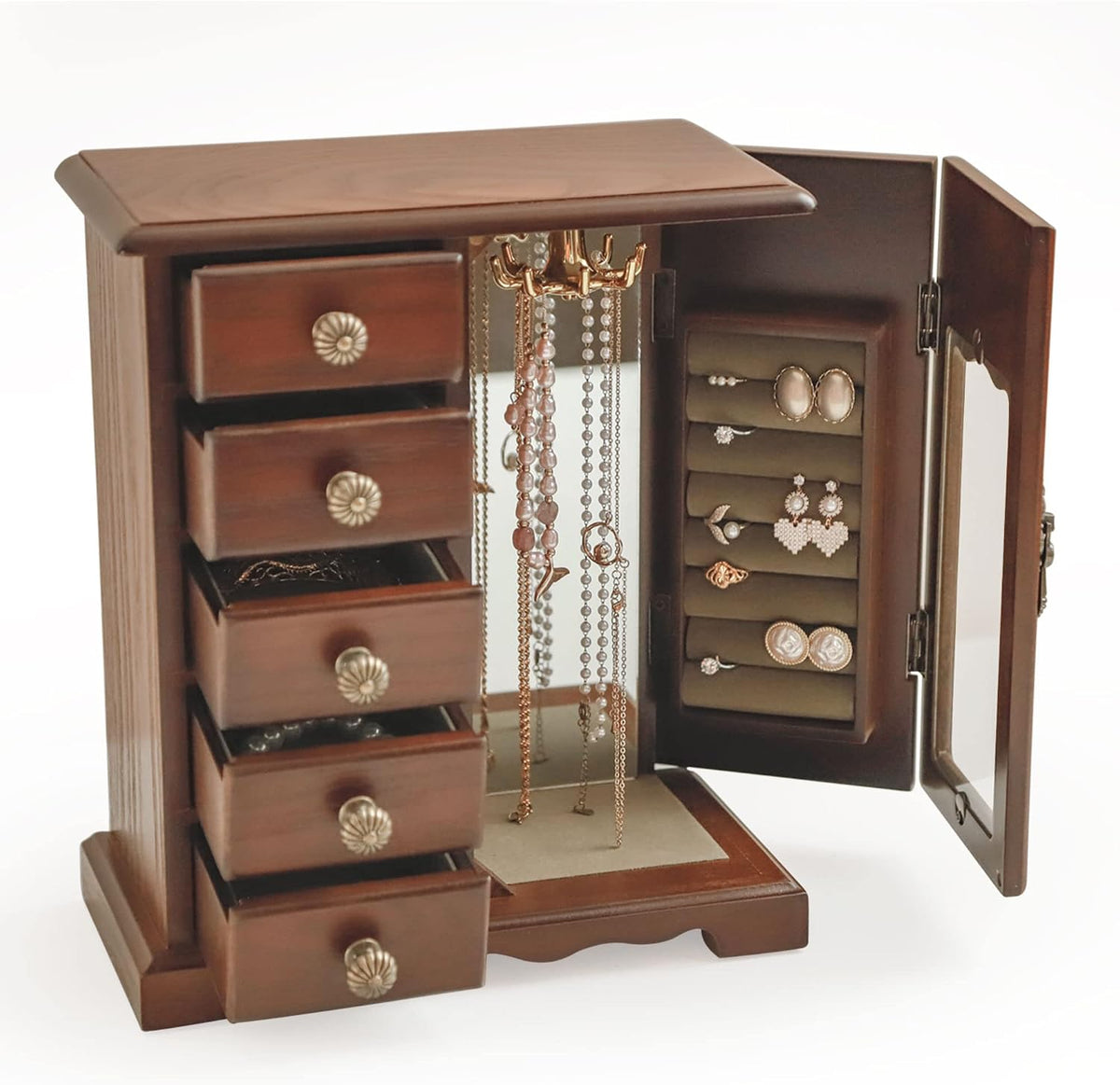 Kendal Caja de Joyería de Madera para Mujeres, Organizador de Joyas...