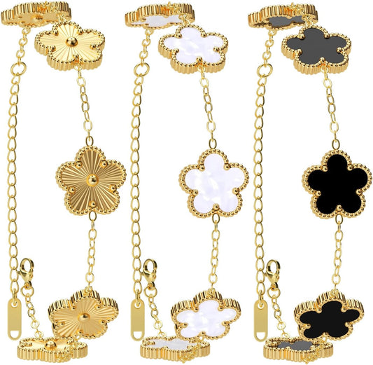AICase Juego de Pulseras Chapadas en Oro de 18 Quilates con Diseño...