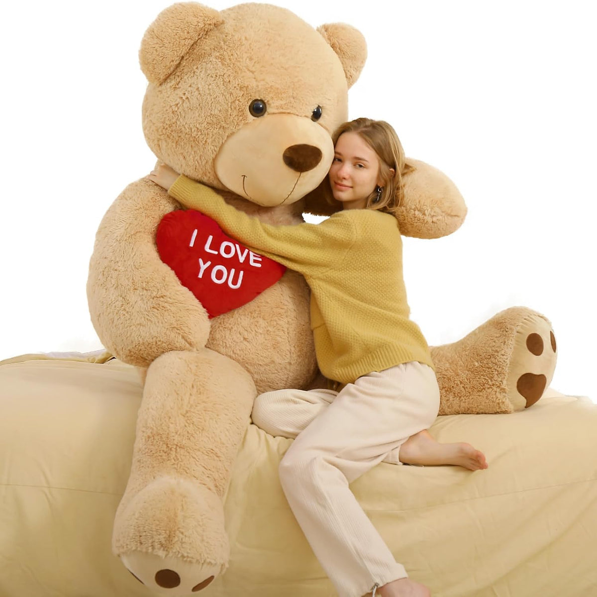 BENINY Oso de Peluche Gigante de Corazón Rojo de 6 pies, Animales d...