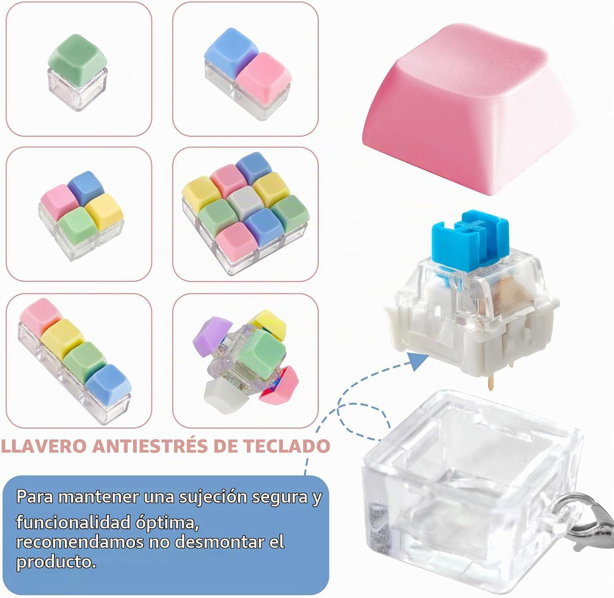 Juguete antiestrés con teclado de 6 piezas, juguete para aliviar el...