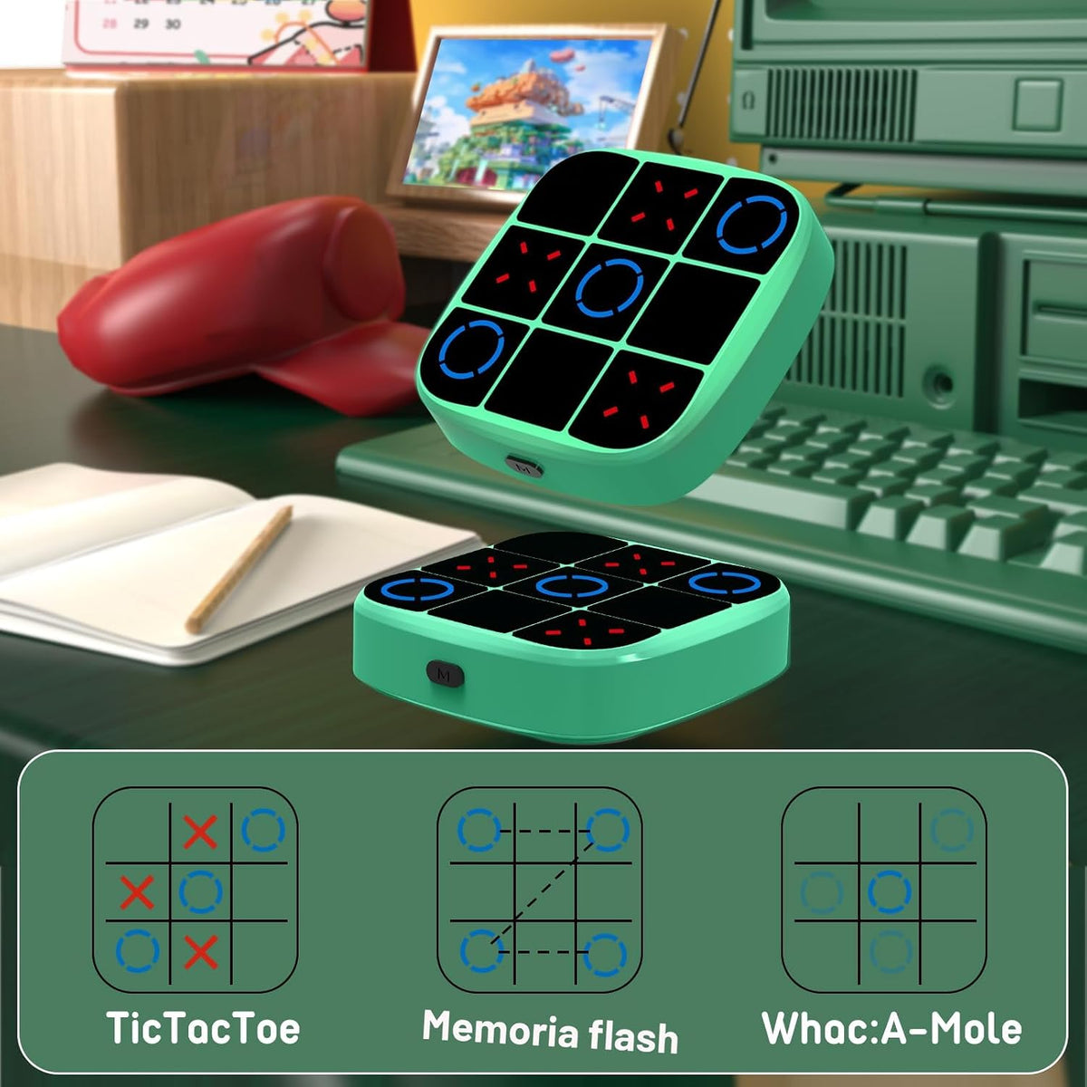 Tic-Tac-Toe Bolt Game, Consola de Juegos de Rompecabezas Portátil 4...