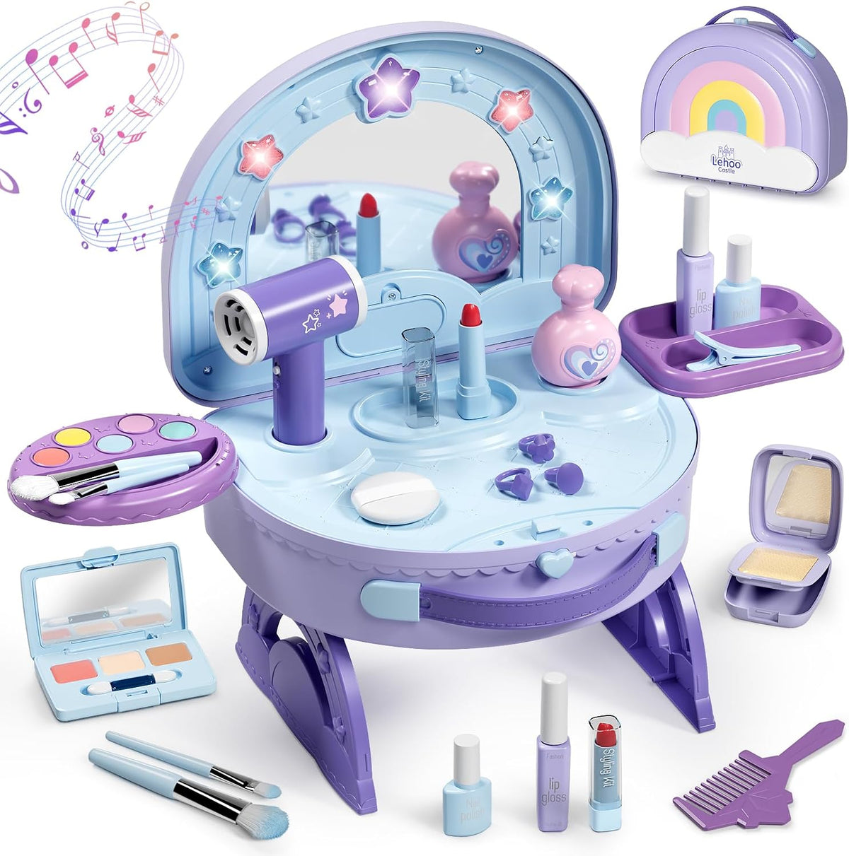 Lehoo Castle Tocador para Niñas Pequeñas con Set de Maquillaje, Toc...