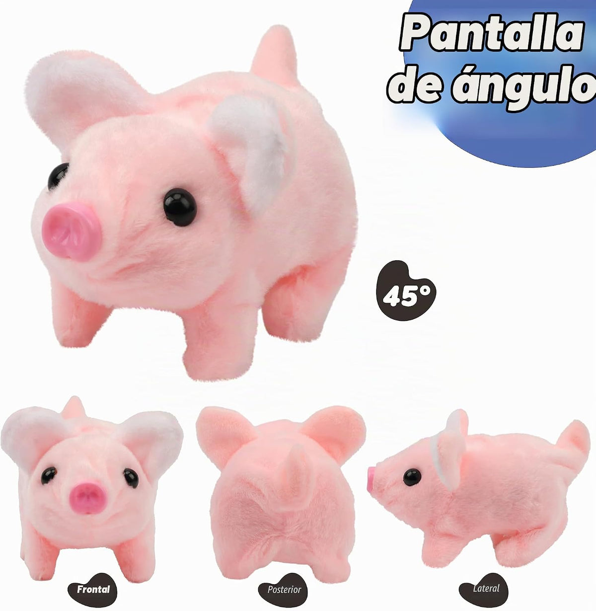 Hopearl - Cerdito interactivo que camina, juguete de peluche electr...