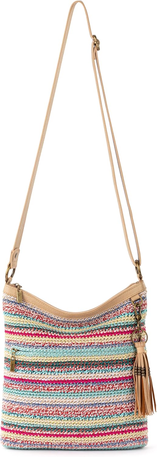 The Sak Lucia - Bolso cruzado de ganchillo, bolso convertible con c...