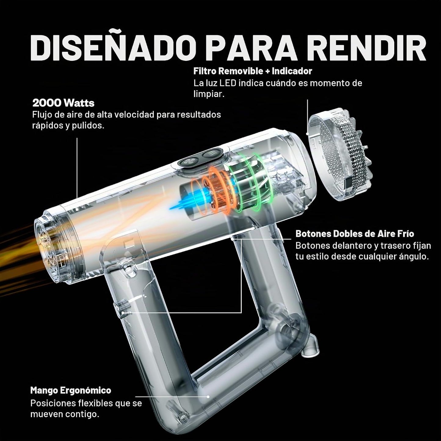 BaBylissPRO Nano Titanium AirSquared - Secador de pelo profesional...