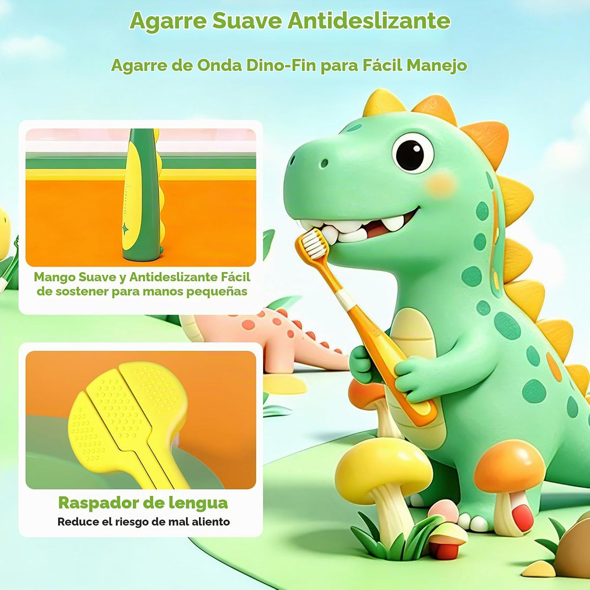 Paquete de 4 cepillos de dientes para niños pequeños, eficientes y...