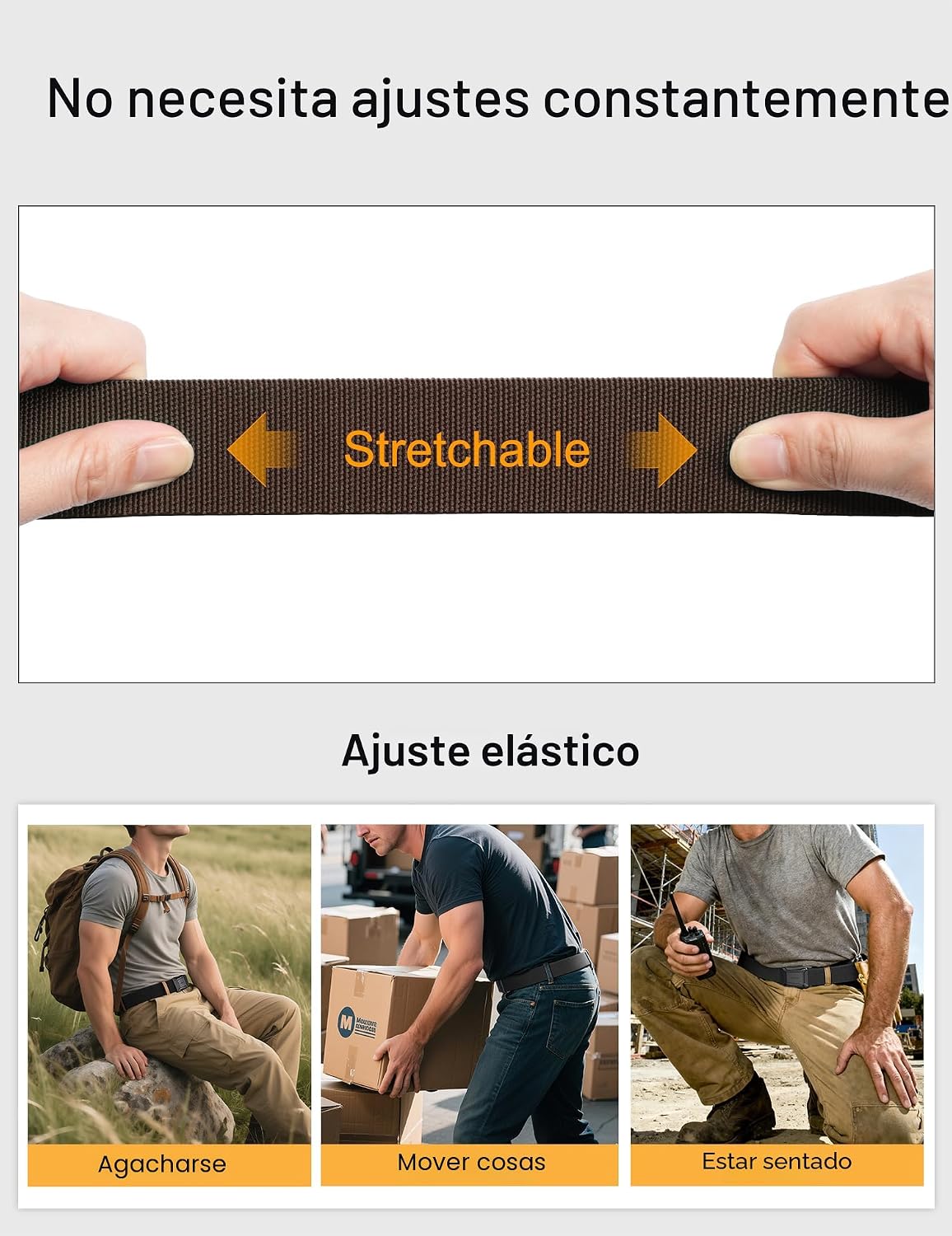 JUKMO - Cinturón táctico elástico para hombres, cinturón rigger mil...