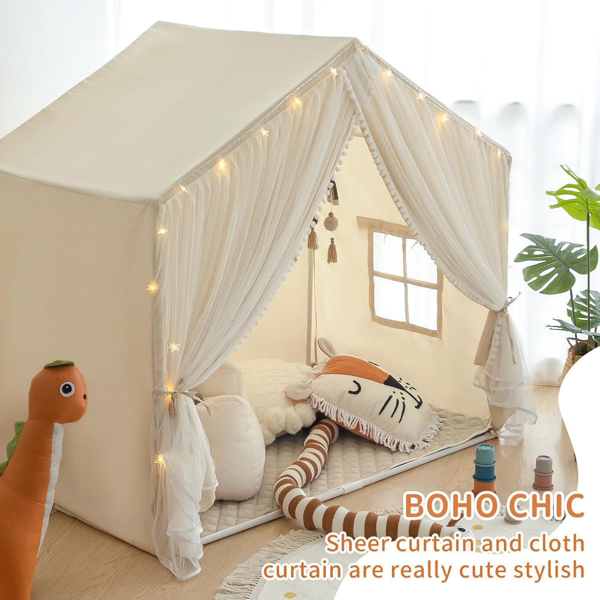 Tienda de campaña para niños con alfombrilla acolchada, castillo de...