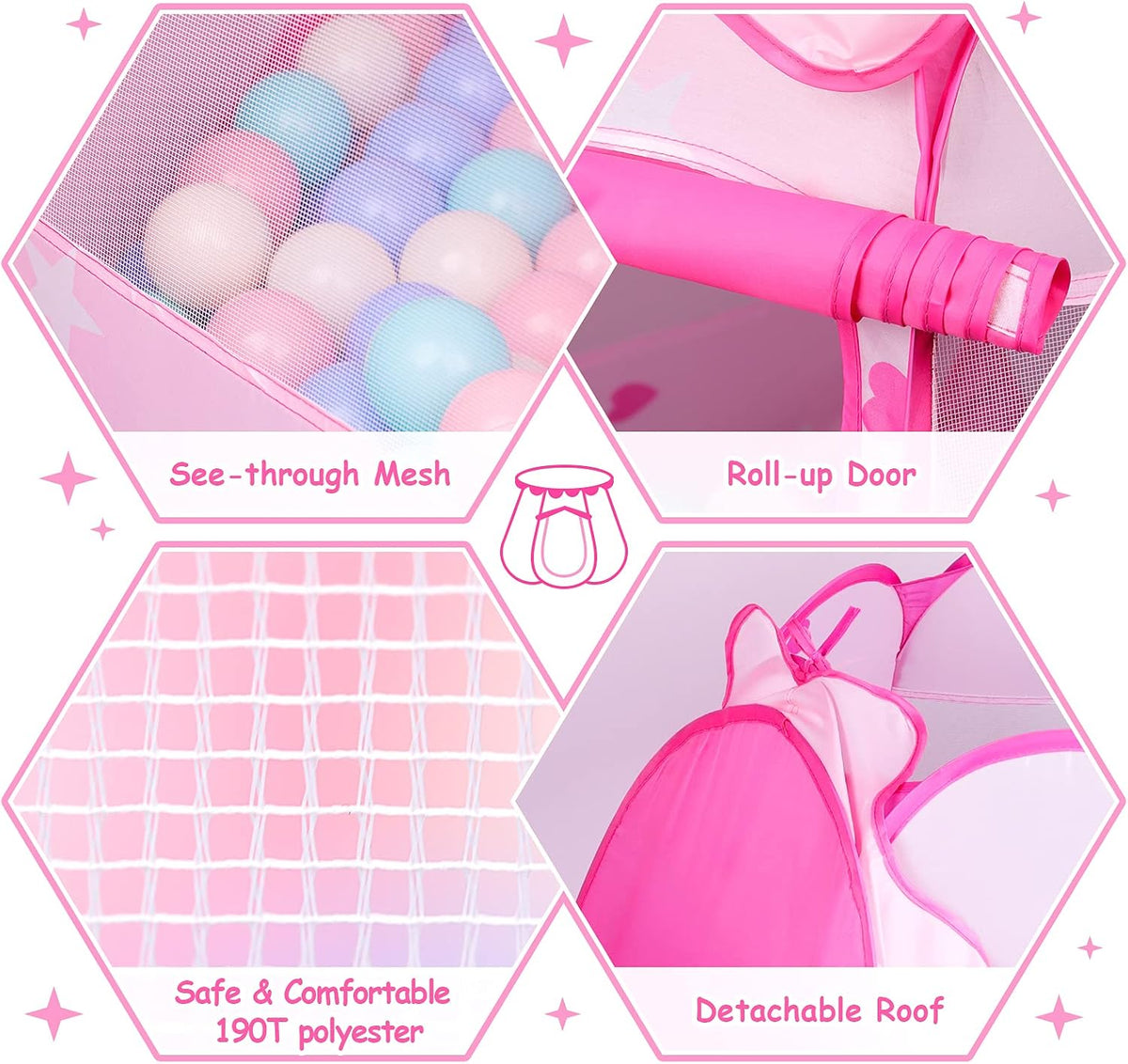 Tienda de campaña de princesa para niñas y niños, tienda de campaña...