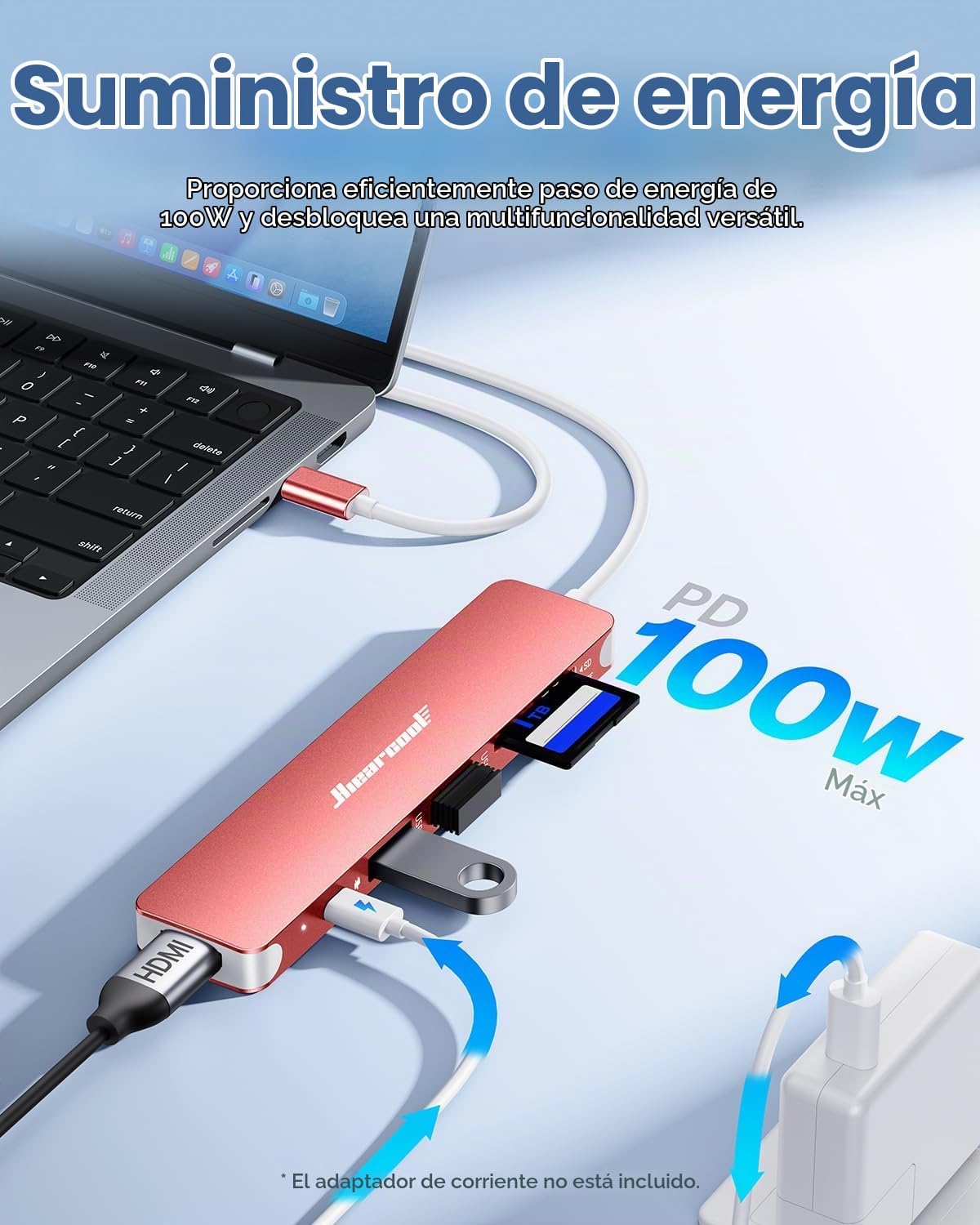 Hiearcool - Hub USB C 7 en 1, compatible con MacBook, oro rosa | 4K...