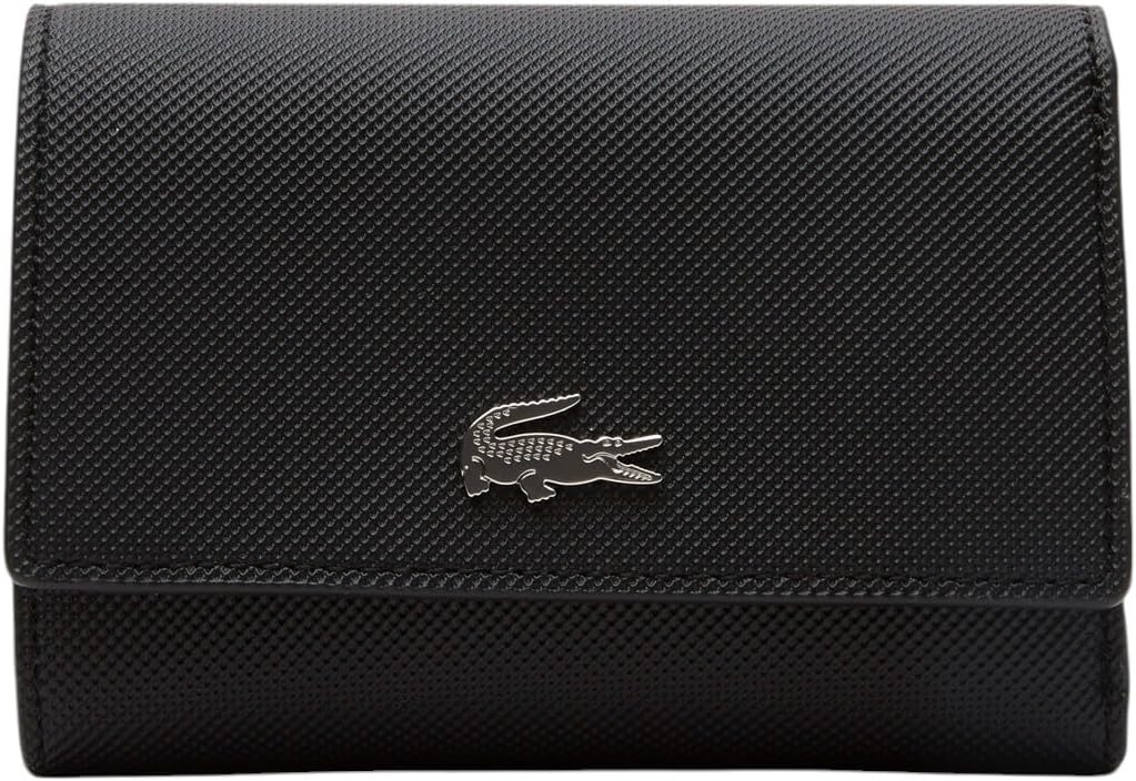 Lacoste Portafolios para mujer Anna con cierre de solapa, Negro, Ta...