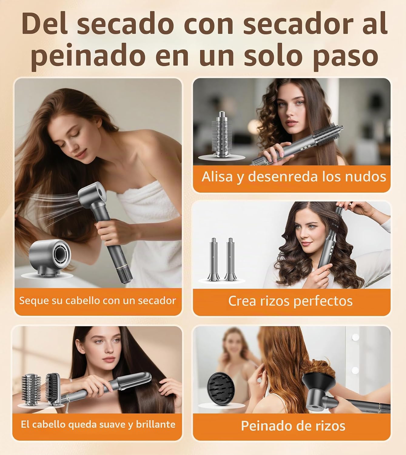 Kit de cepillo para secador de pelo 9 en 1, secador de pelo rizado...
