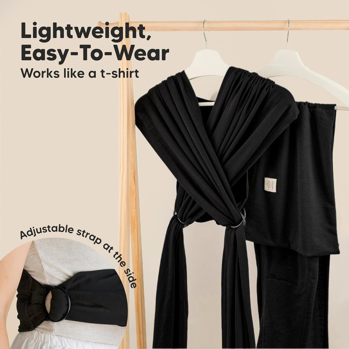 KeaBabies D-Lite - Portabebés portabebés (moda negro) | Fácil de ll...