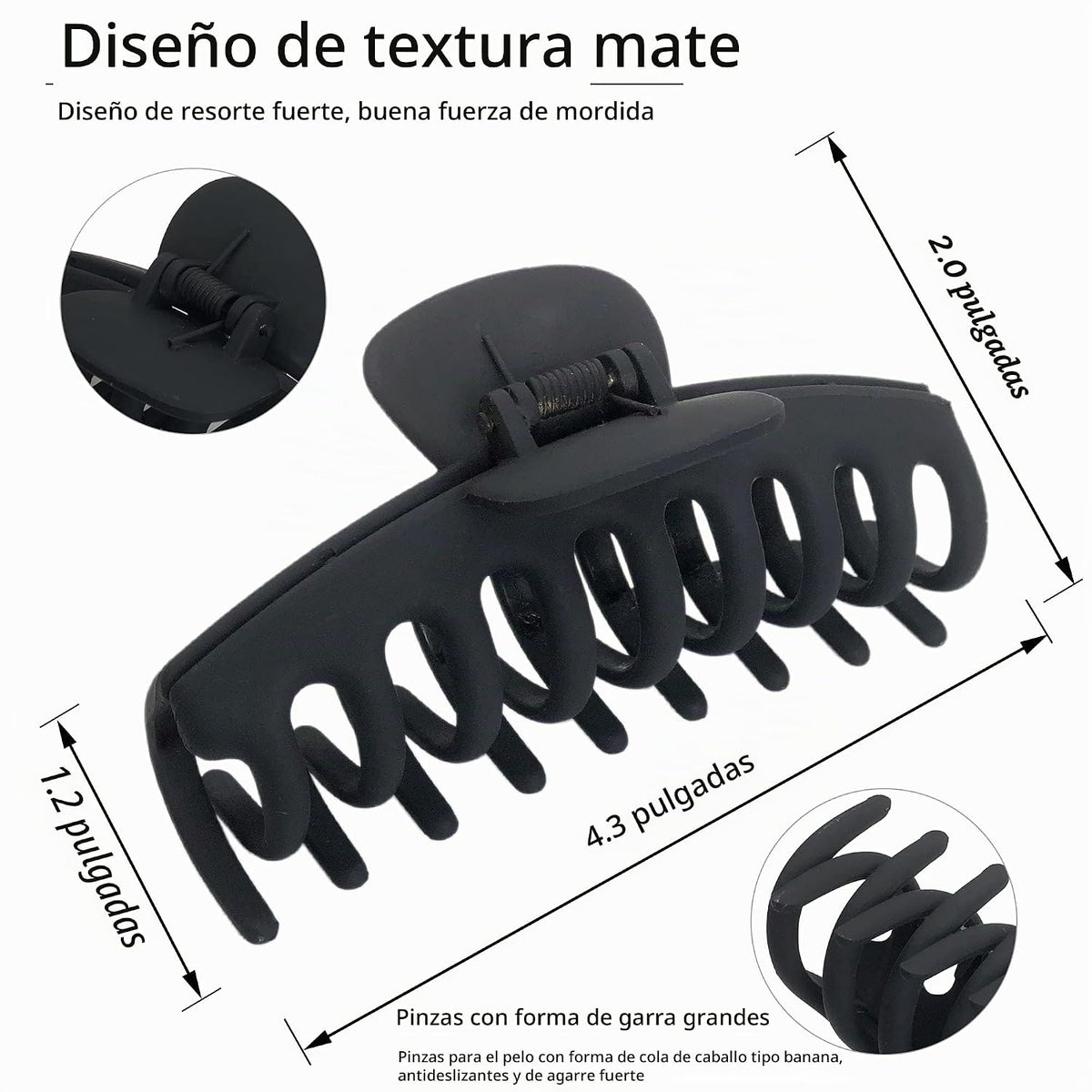 OWIIZI Pinzas grandes para el cabello para mujer, pinzas de pelo gr...