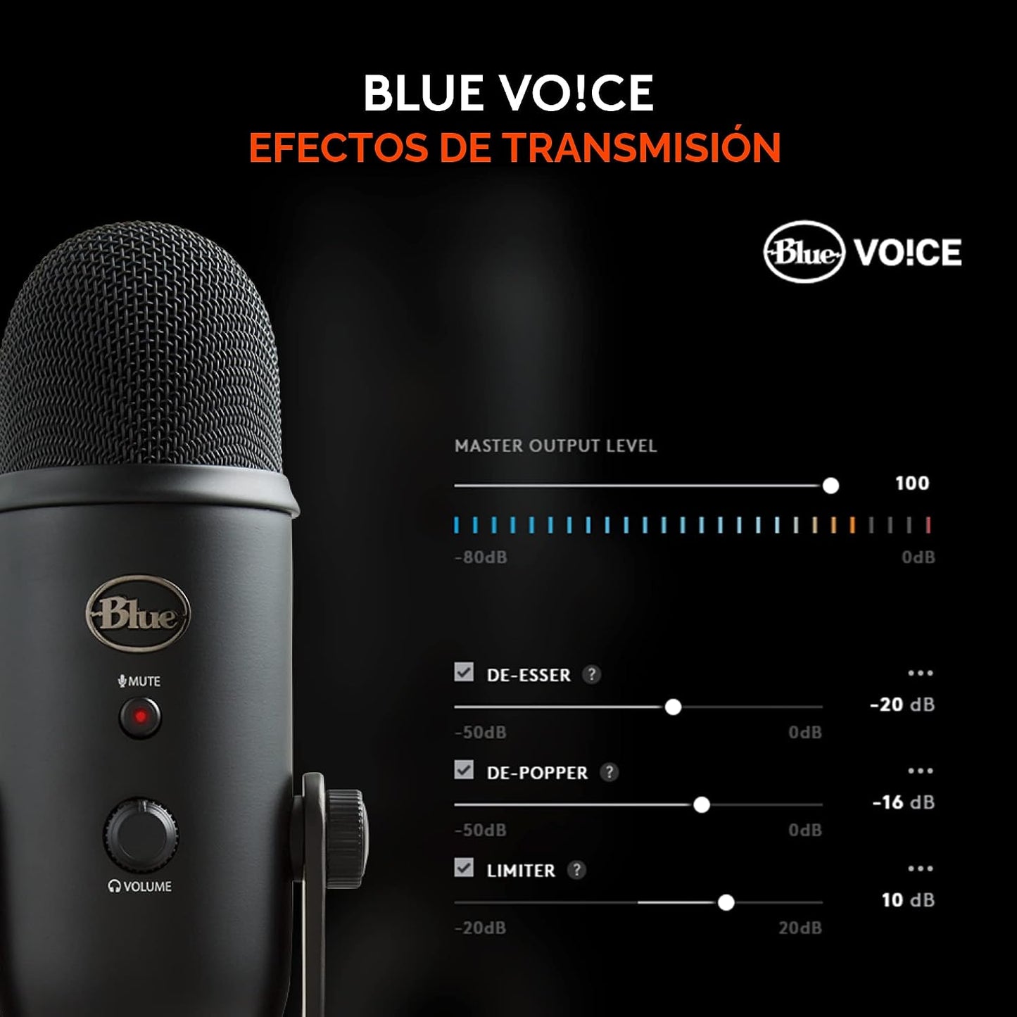 Blue Yeti USB Mic para grabar y transmitir en PC y Mac, 3 cápsulas...