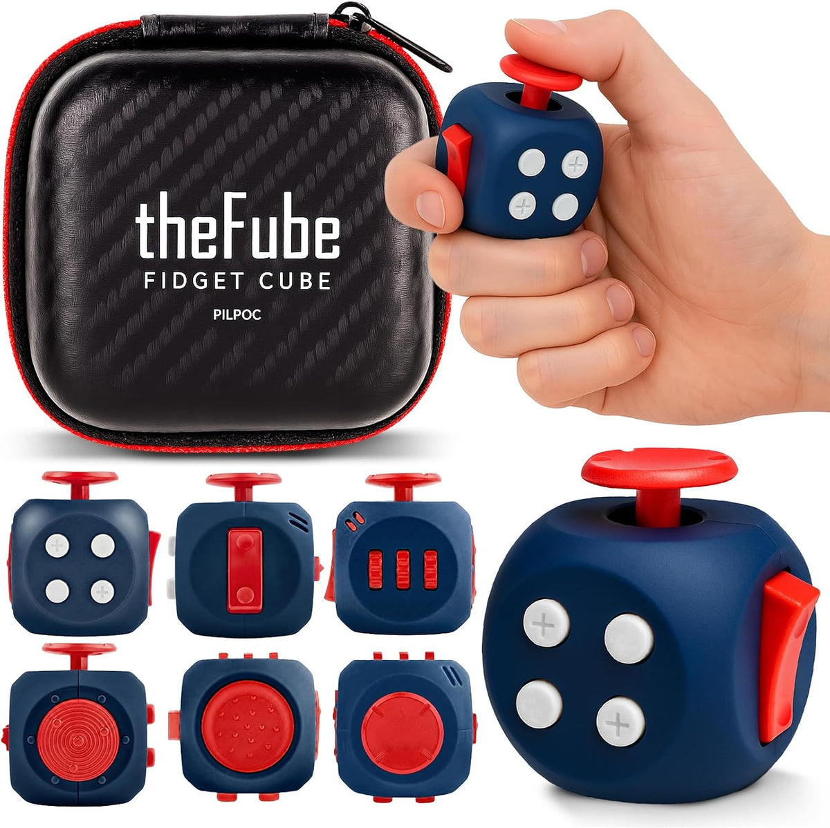 PILPOC theFube Cubo Fidget, Cubo Infinito Antiestrés de 6 Lados par...