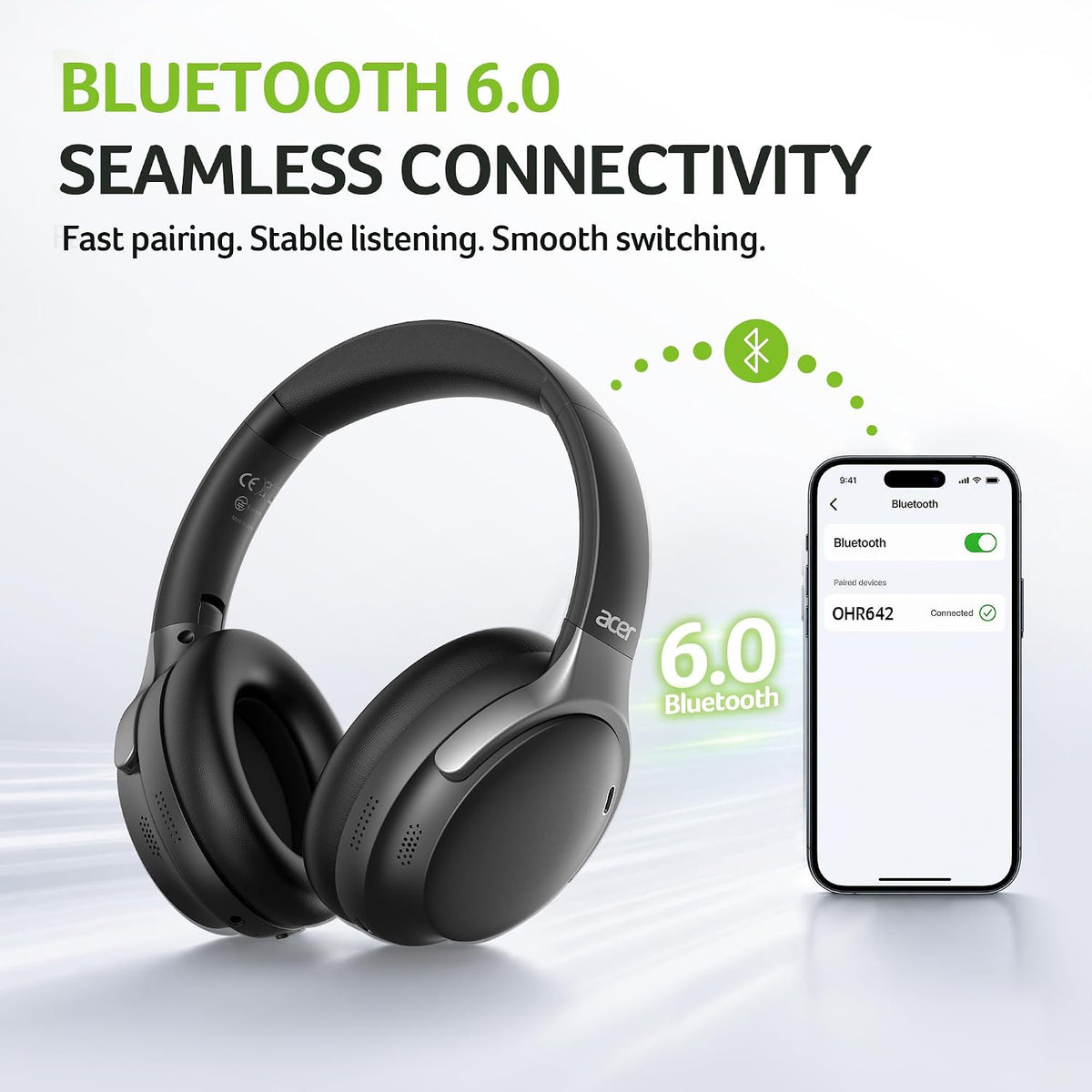 Acer Auriculares con cancelación activa de ruido,Bluetooth inalámbr...