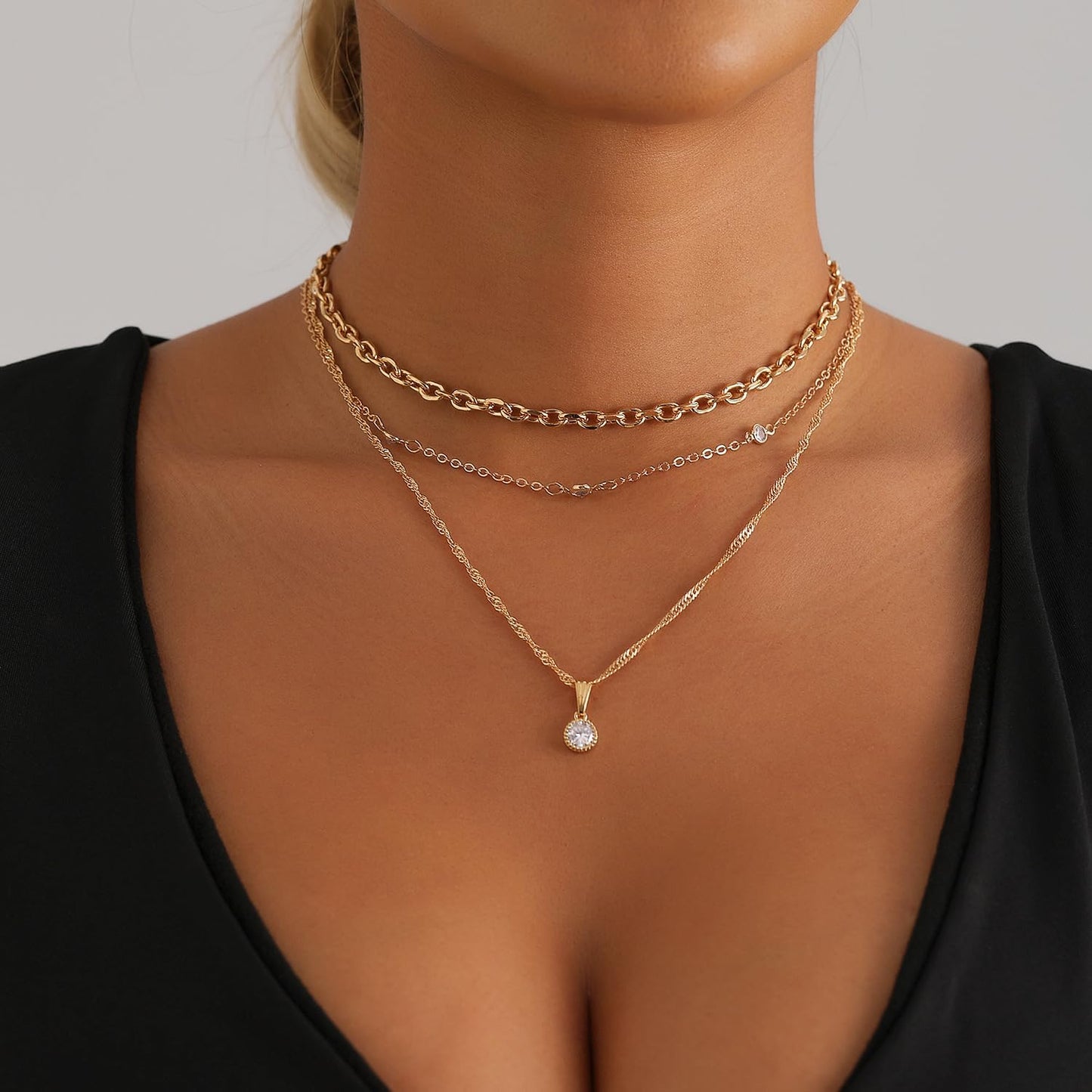 Gargantilla gruesa de oro para mujer, collar de declaración platead...