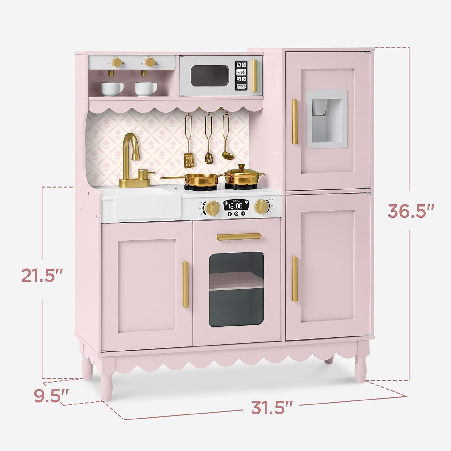 Best Choice Products Juego de cocina para niños, estilo cabaña, jue...