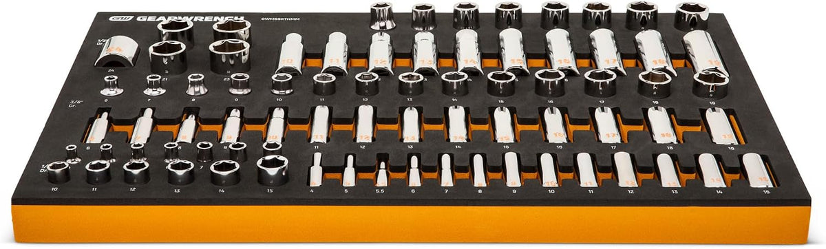 GEARWRENCH 77 piezas 1\/4", 3\/8" y 1\/2" Drive Hi-Viz...