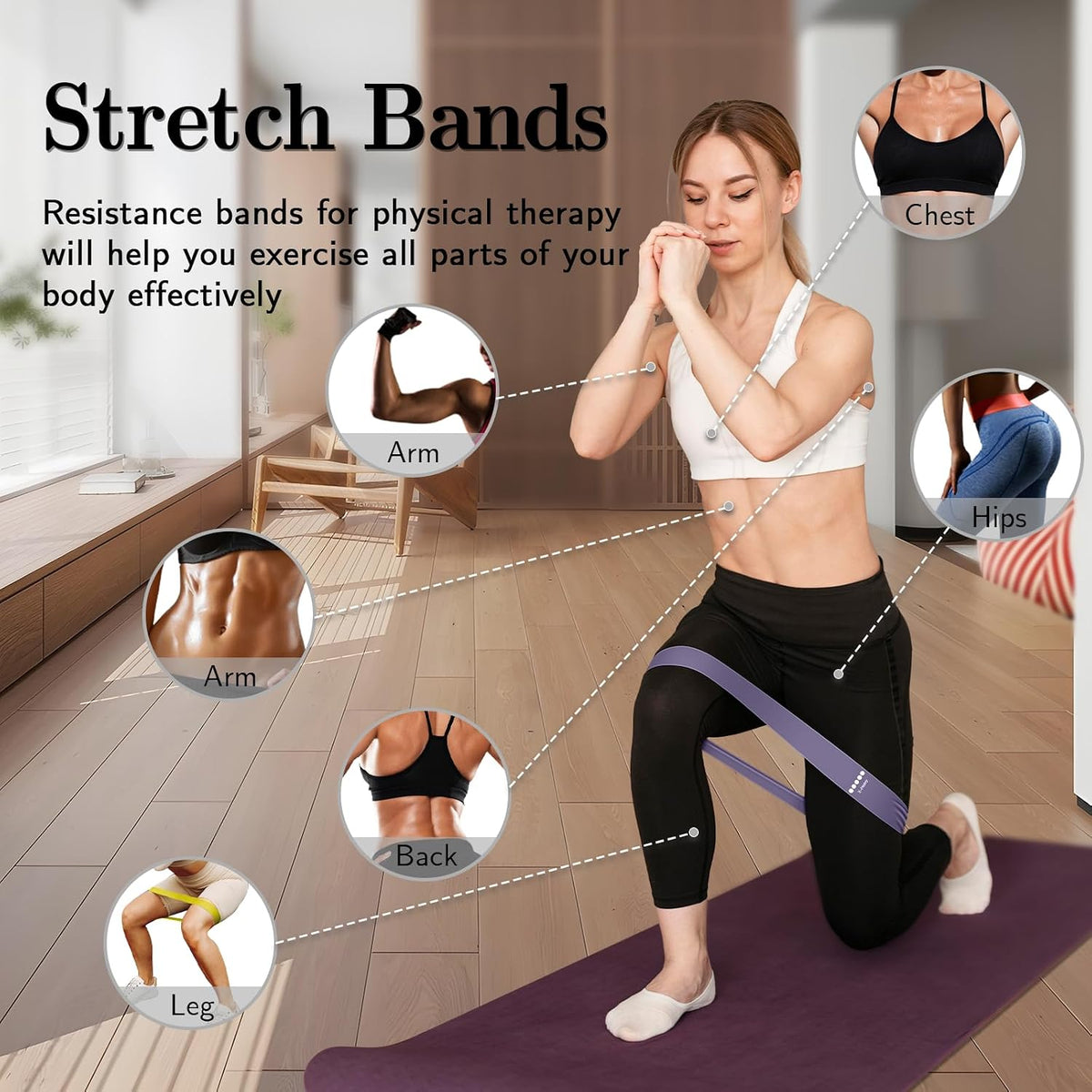 Bandas de Resistencia para Hacer Ejercicio, Bandas elásticas de Eje...