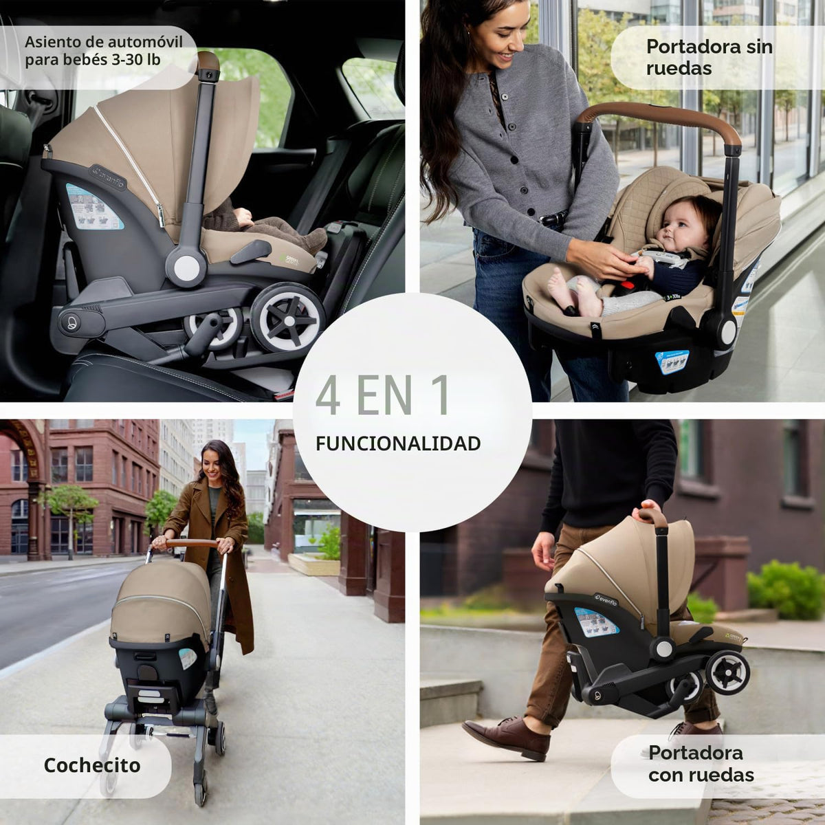 Evenflo Shyft DualRide - Juego de asiento de coche infantil con alm...